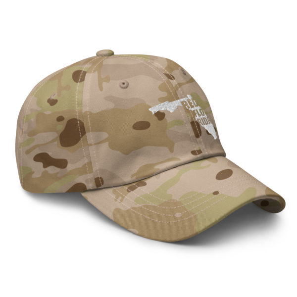 Red Florida Dad Hat Multicam Arid Right Front