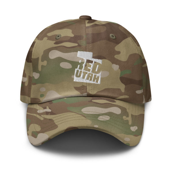 Red Utah Dad Hat Multicam Green Front