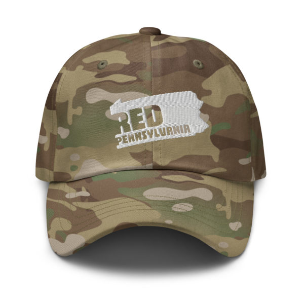 Red Pennsylvania Dad Hat Multicam Green Front