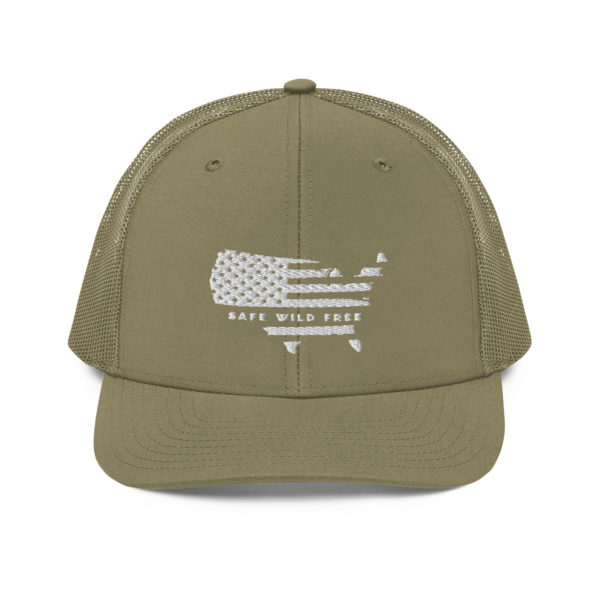 Red United States Snapback Tucker Cap Loden - Safe Wild Free