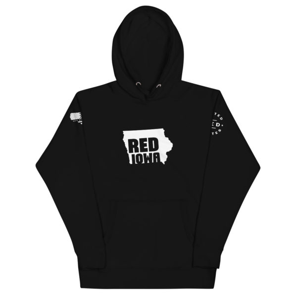 Unisex Premium Hoodie Black Red Iowa