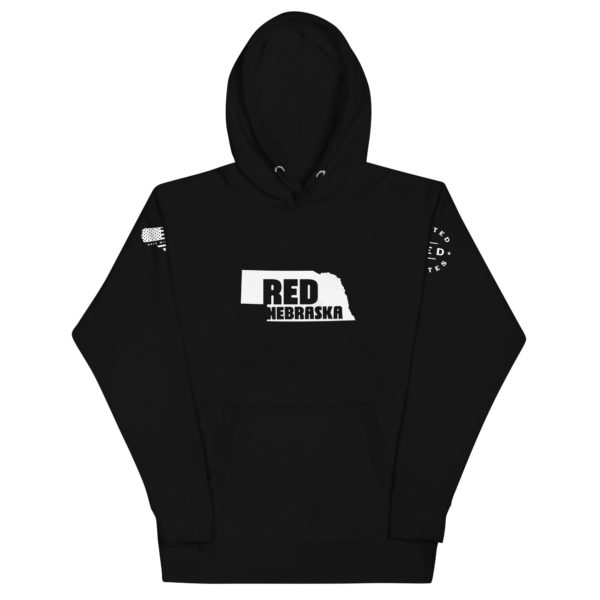 Unisex Premium Hoodie Black Red Nebraska