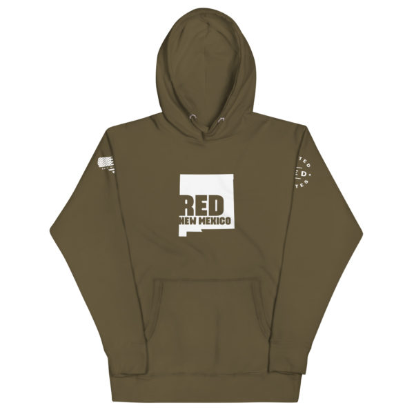 Unisex Premium Hoodie Military Green Red New Mexico
