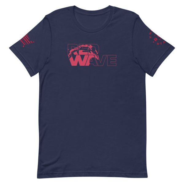 Unisex Staple T Shirt Navy Red Wave