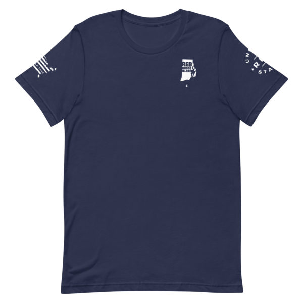 Unisex Staple T Shirt Navy Red Rhode Island