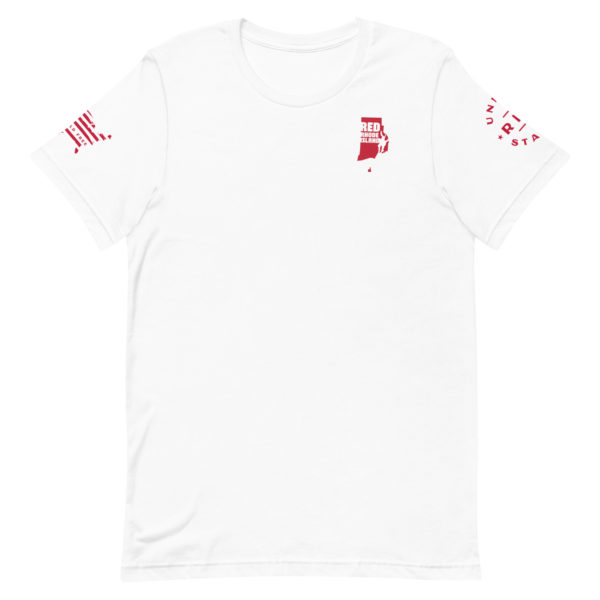 Unisex Staple T Shirt White Red Rhode Island